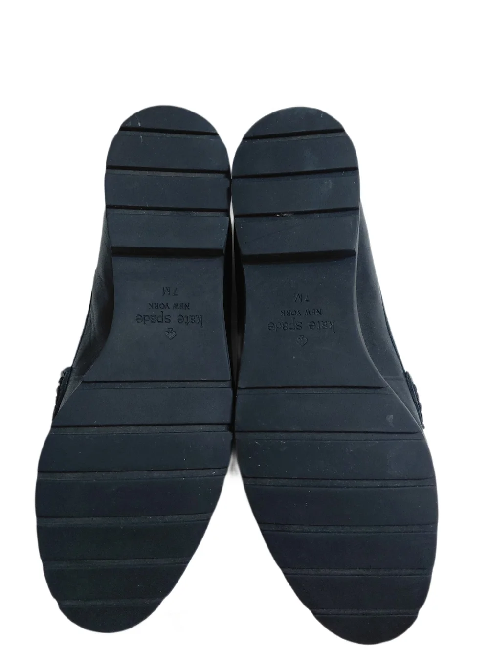 kate spade Flowered Black Leather Penny Loafers Karissa Size 7 M